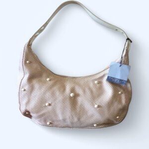 🩵NWT Tosca Blu Pink Leather Handbag w/ Pearls – Made in Italy